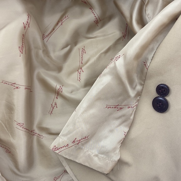 Etienne Aigner beige trench coat double breasted with belt size 8 - Picture 14 of 16